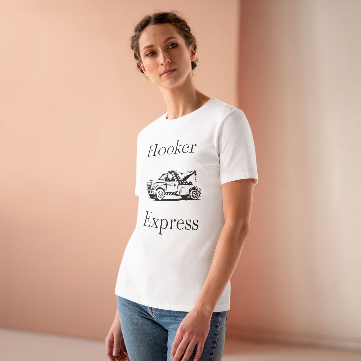 H**ker Express Wheel Lift Tow Truck Women's Short Sleeve Crewneck Tee