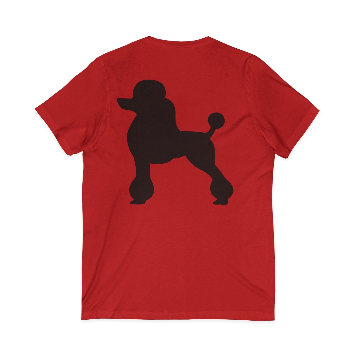Poodle Silhouette Unisex Short Sleeve V-Neck Tee