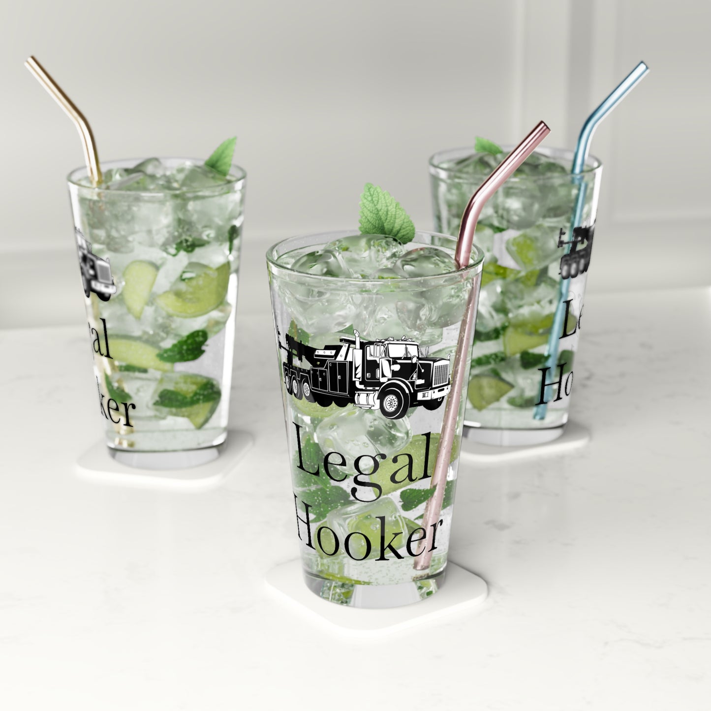 Legal H**ker Heavy Tow Truck Drinking Glass