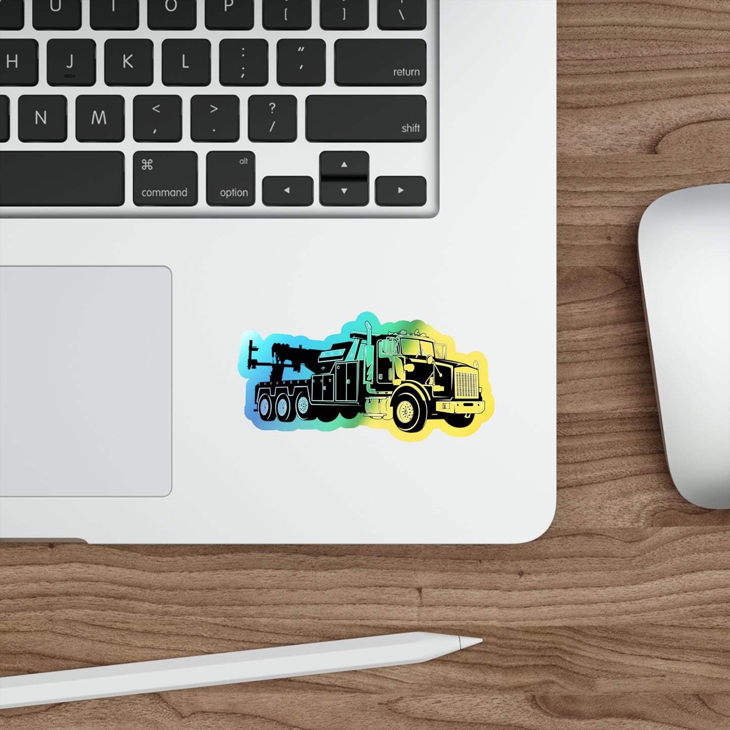 Heavy Tow Truck Holographic Sticker