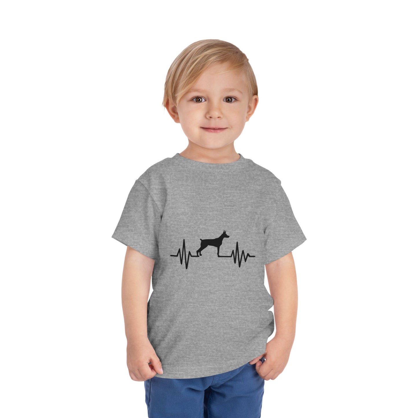 My Heart Beats For Dobermans Toddler Unisex Short Sleeve Crewneck Tee