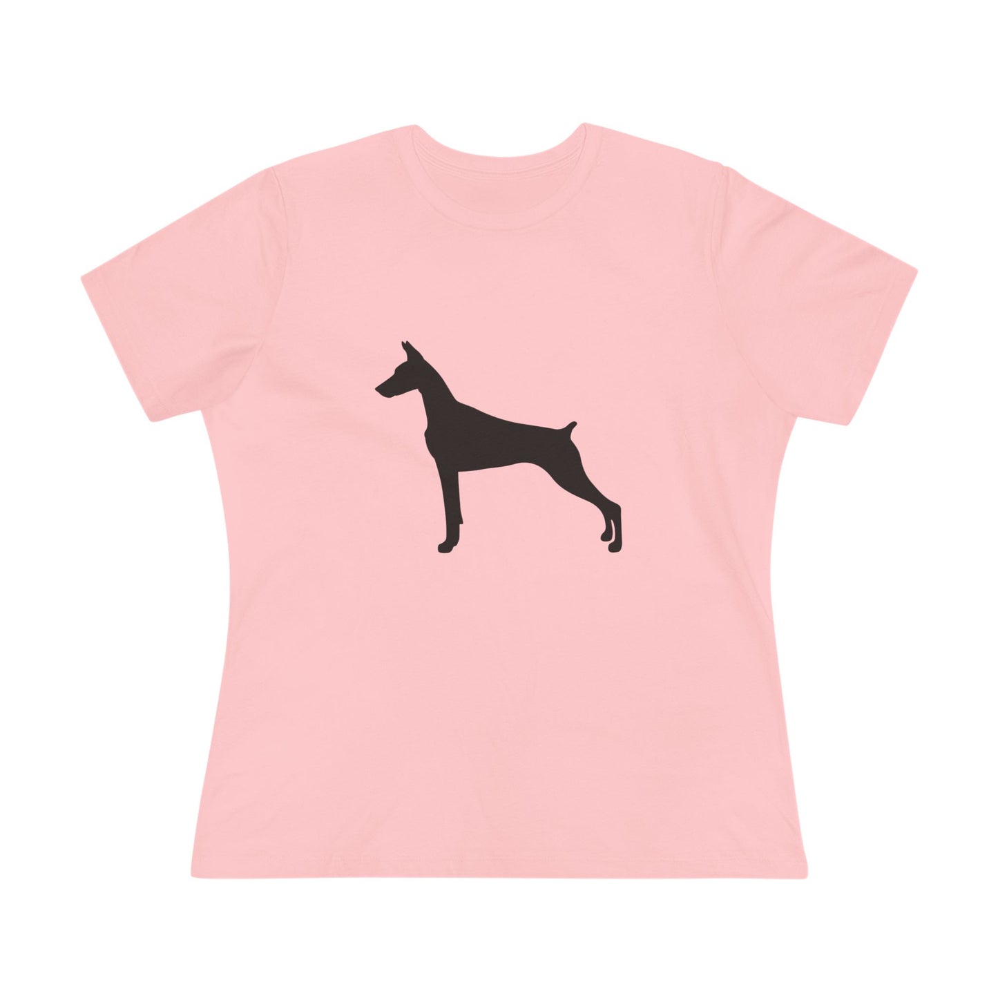 Doberman Silhouette Women's Short Sleeve Crewneck Tee