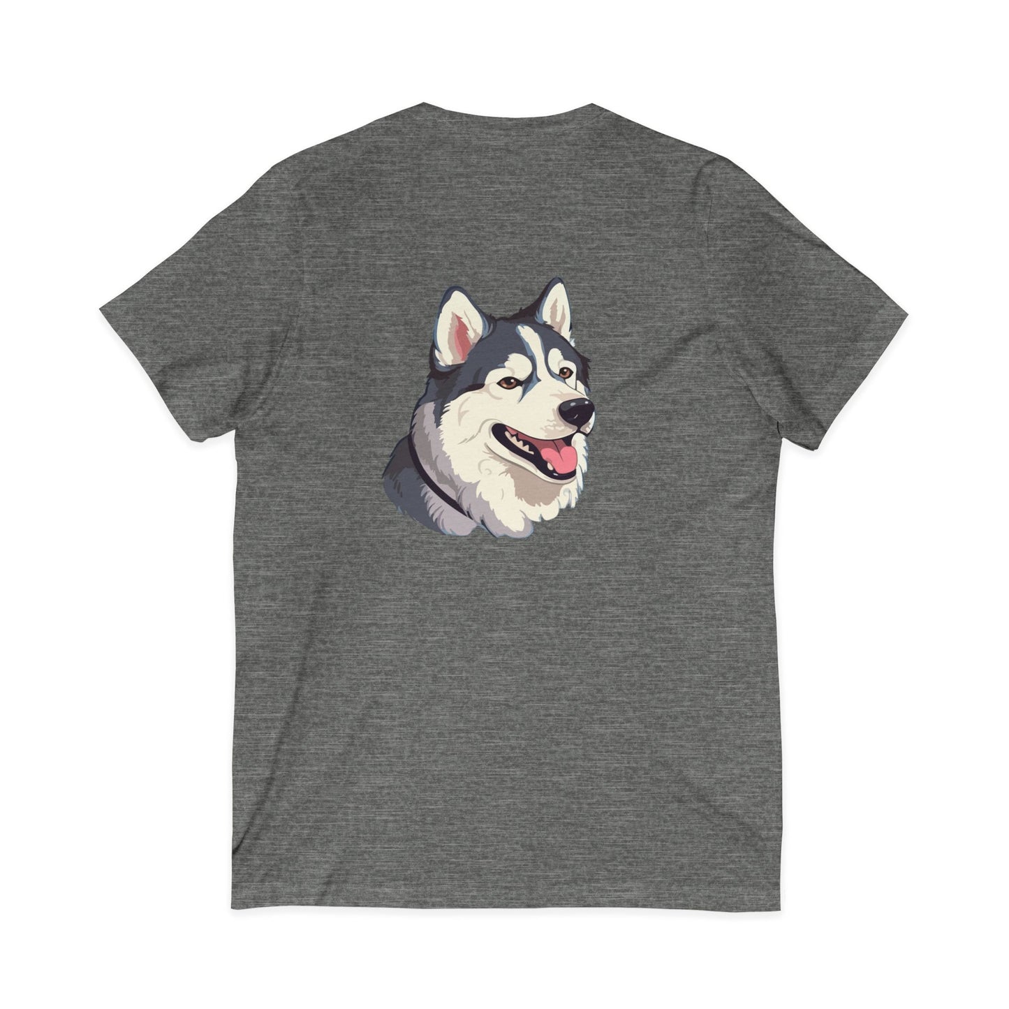 Malamute Head Unisex Short Sleeve V-Neck Tee