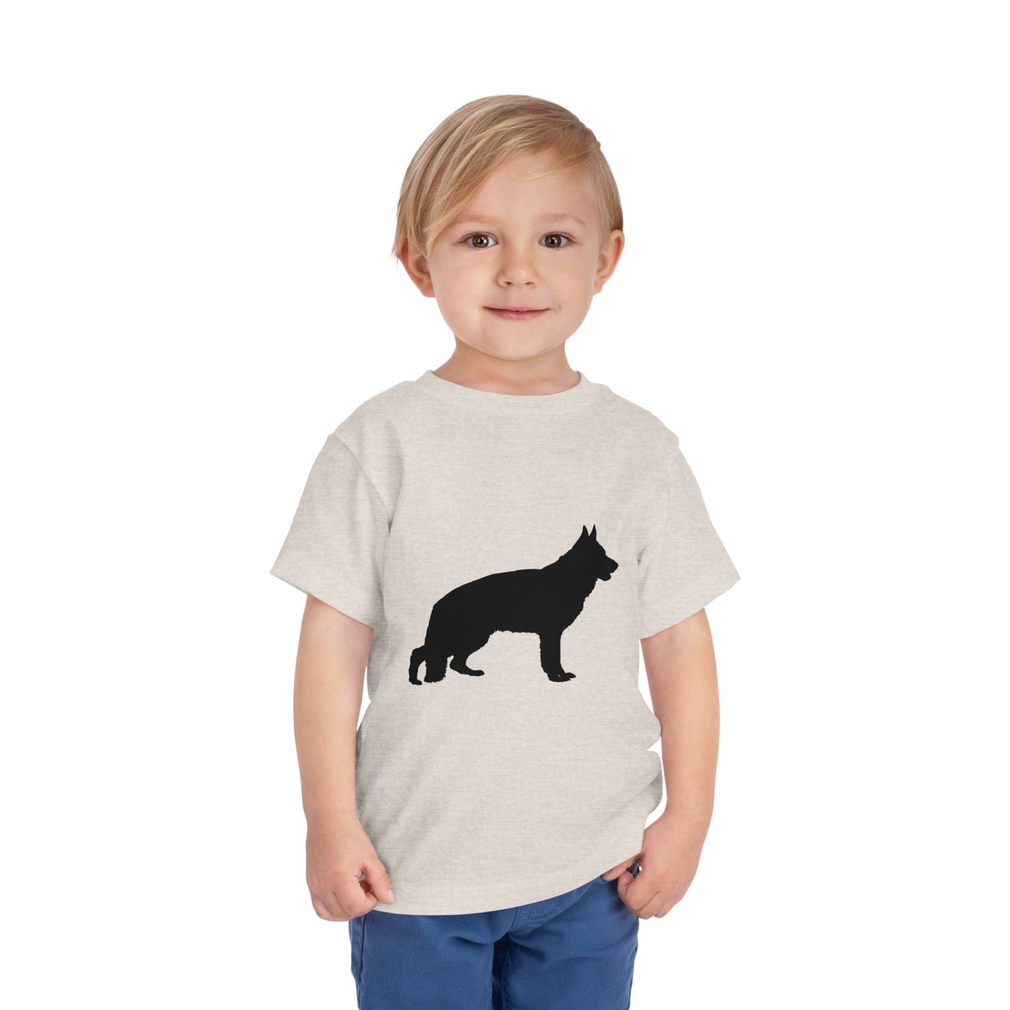 German Shepherd Silhouette Toddler Unisex Short Sleeve Crewneck Tee