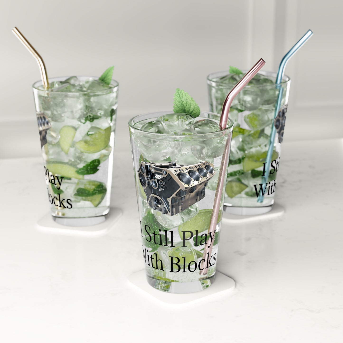 Play With Blocks Drinking Glass