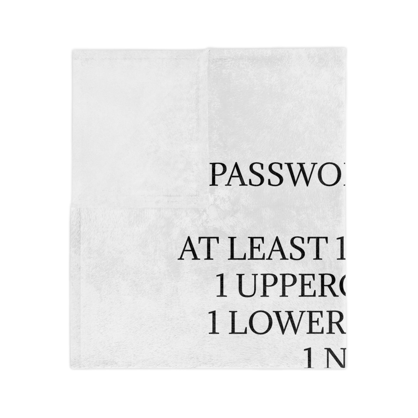 Password Velveteen Microfiber Blanket