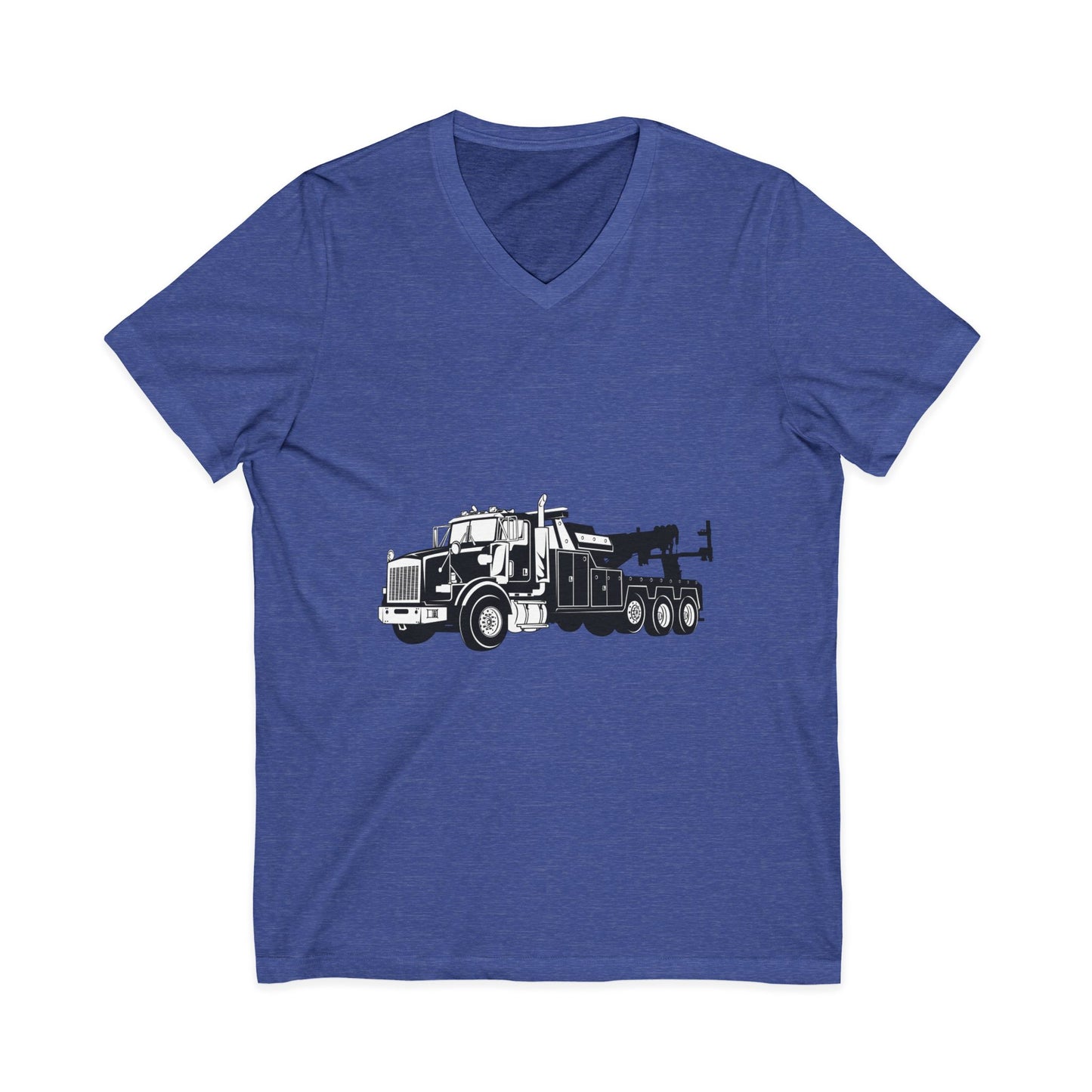 Heavy Tow Truck Unisex Short Sleeve V-Neck Tee