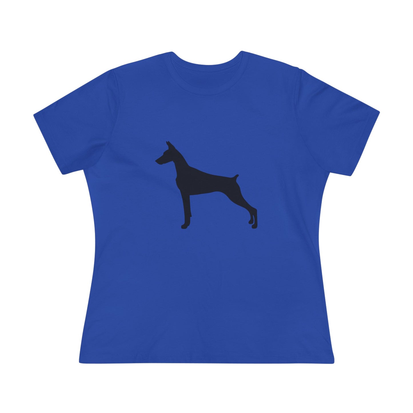 Doberman Silhouette Women's Short Sleeve Crewneck Tee
