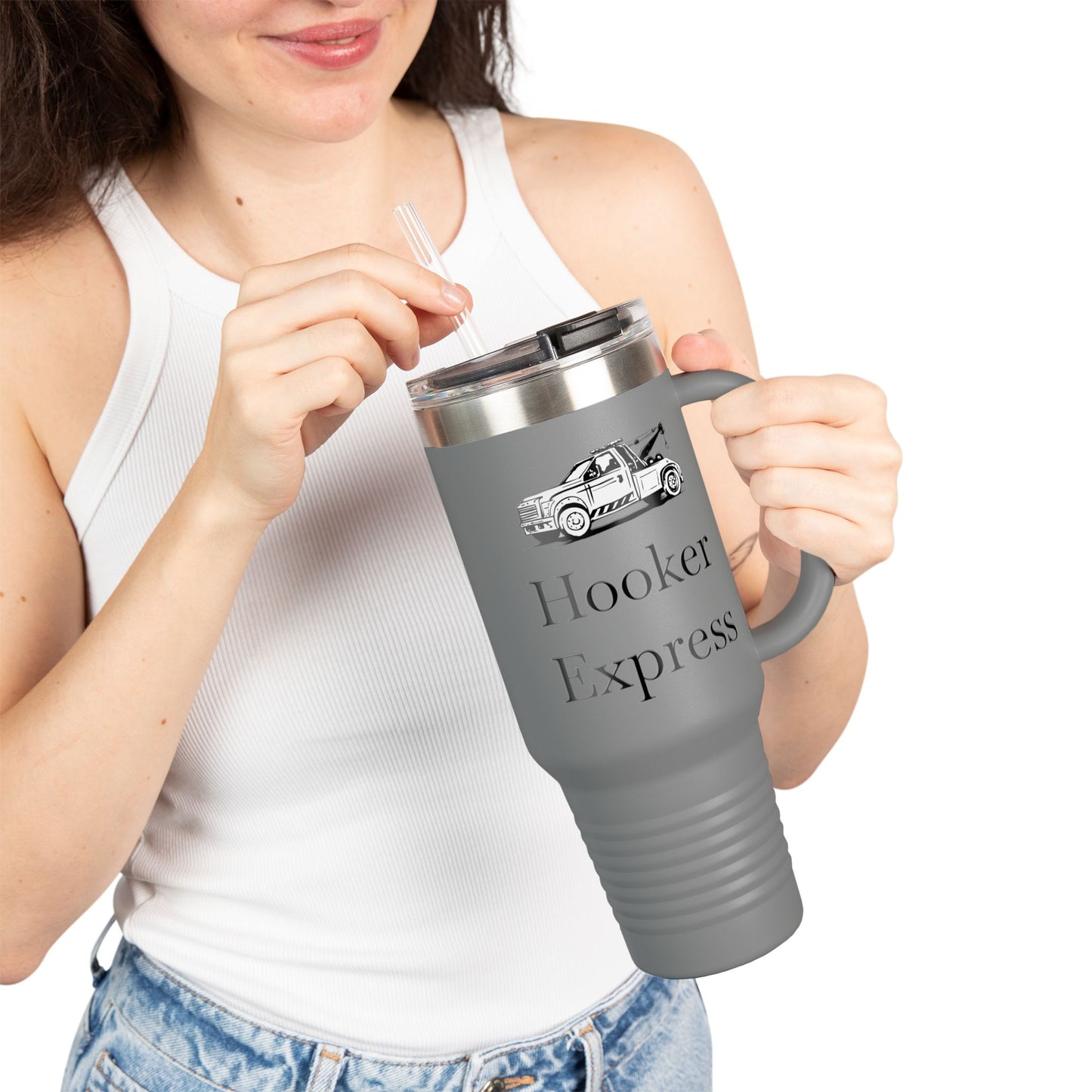 H**ker Express Wheel Lift Tow Truck Insulated Travel Mug