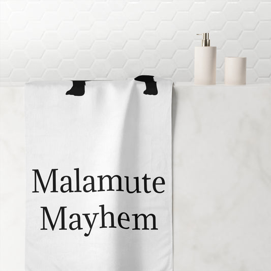 Malamute Mayhem Mink-Cotton  Beach Towel