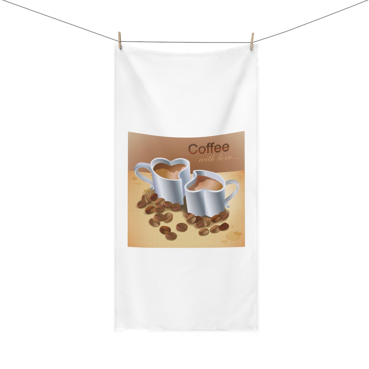 Coffee With Love Mink-Cotton Beach Towel