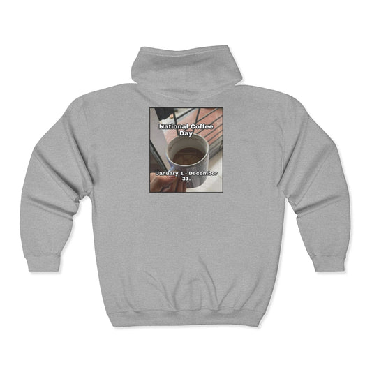 National Coffee Day Unisex Full Zip Hoodie