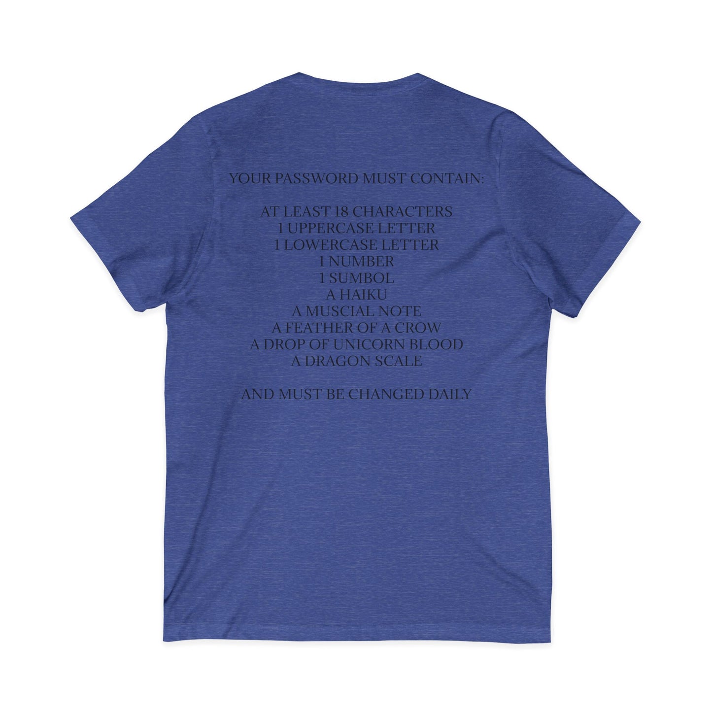 Password Unisex Short Sleeve V-Neck Tee