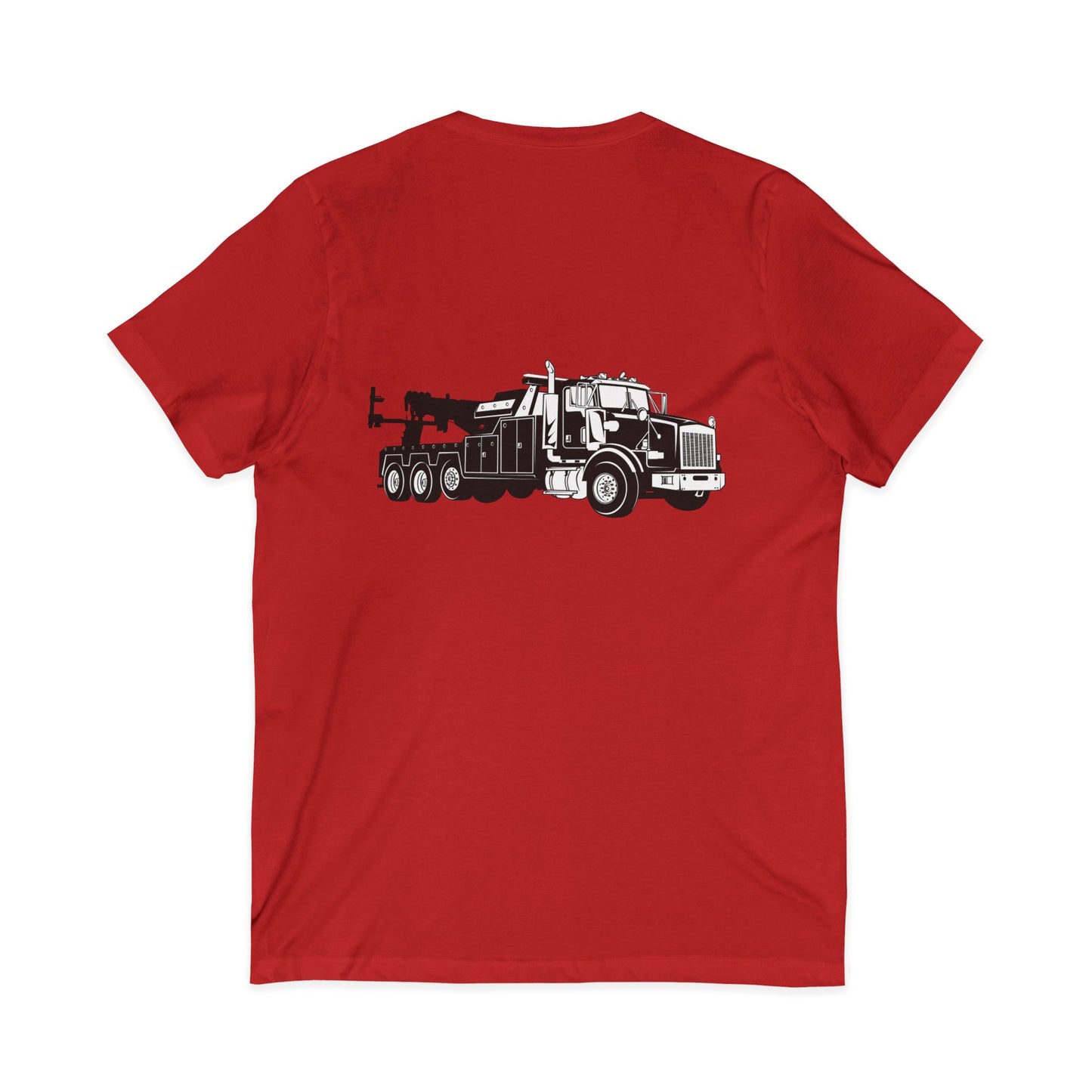Heavy Tow Truck Unisex Short Sleeve V-Neck Tee