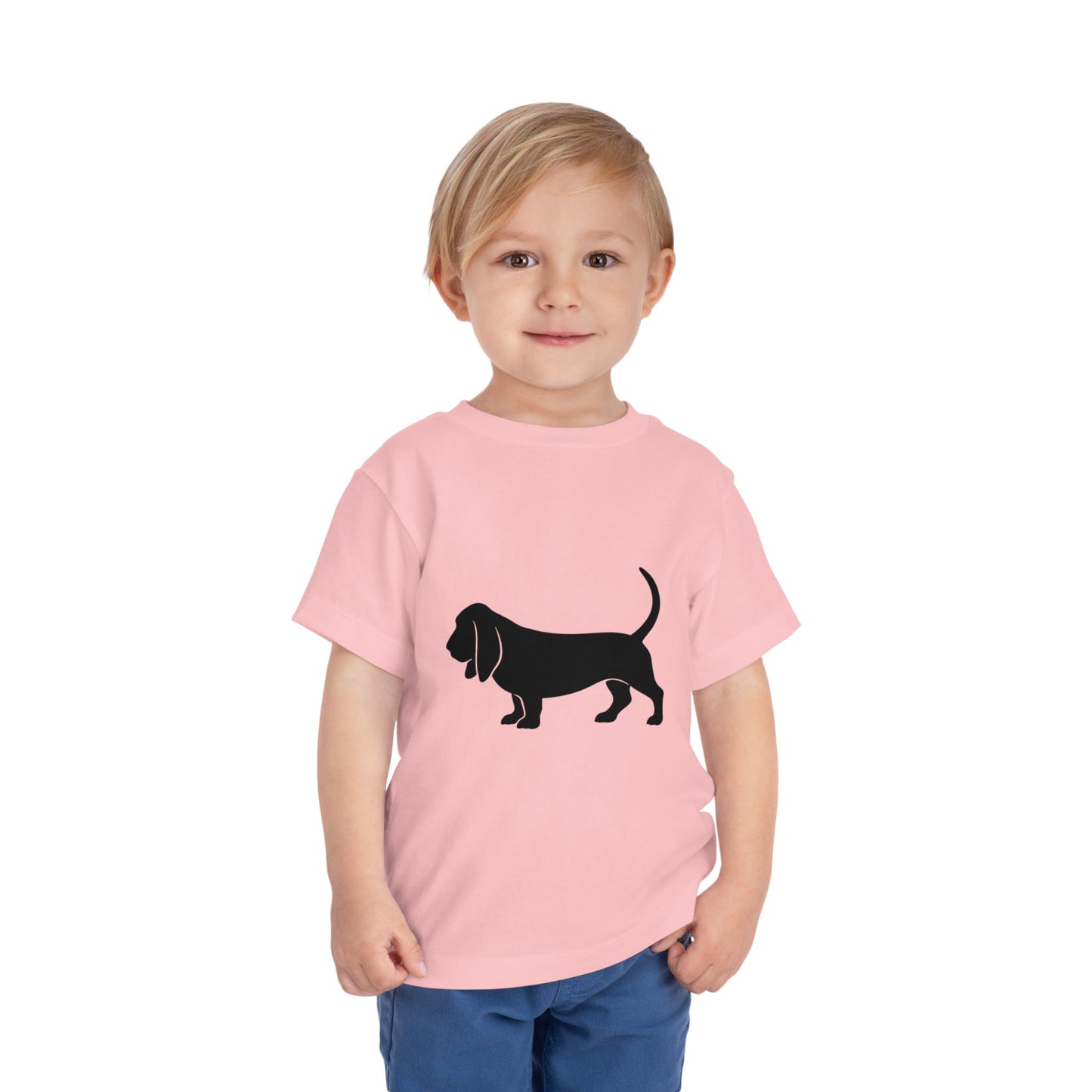 Basset Hound Silhouette Toddler Unisex Short Sleeve Crewneck Tee