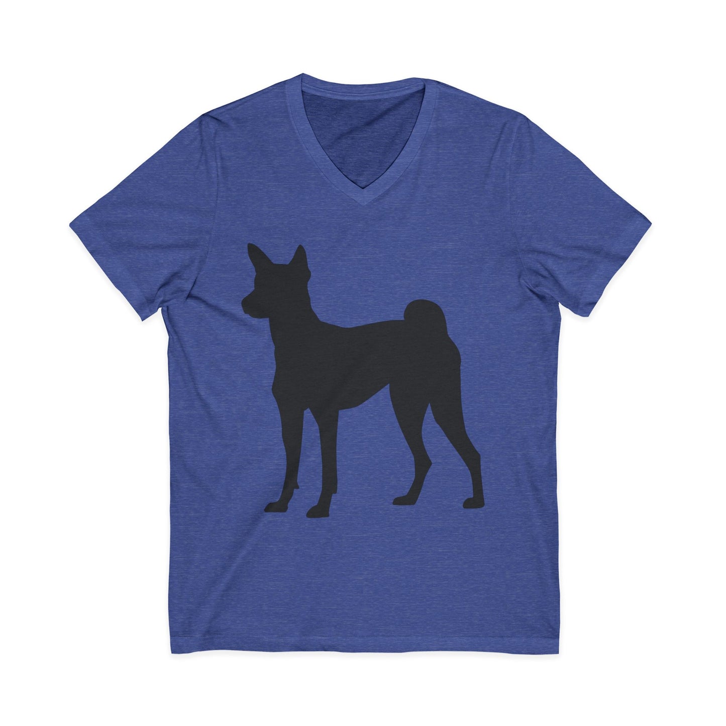 Basenji Silhouette Unisex Short Sleeve V-Neck Tee