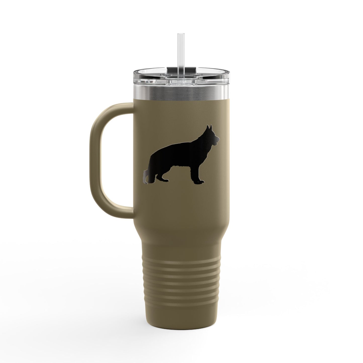 German Shepherd Silhouette Insulated Travel Mug