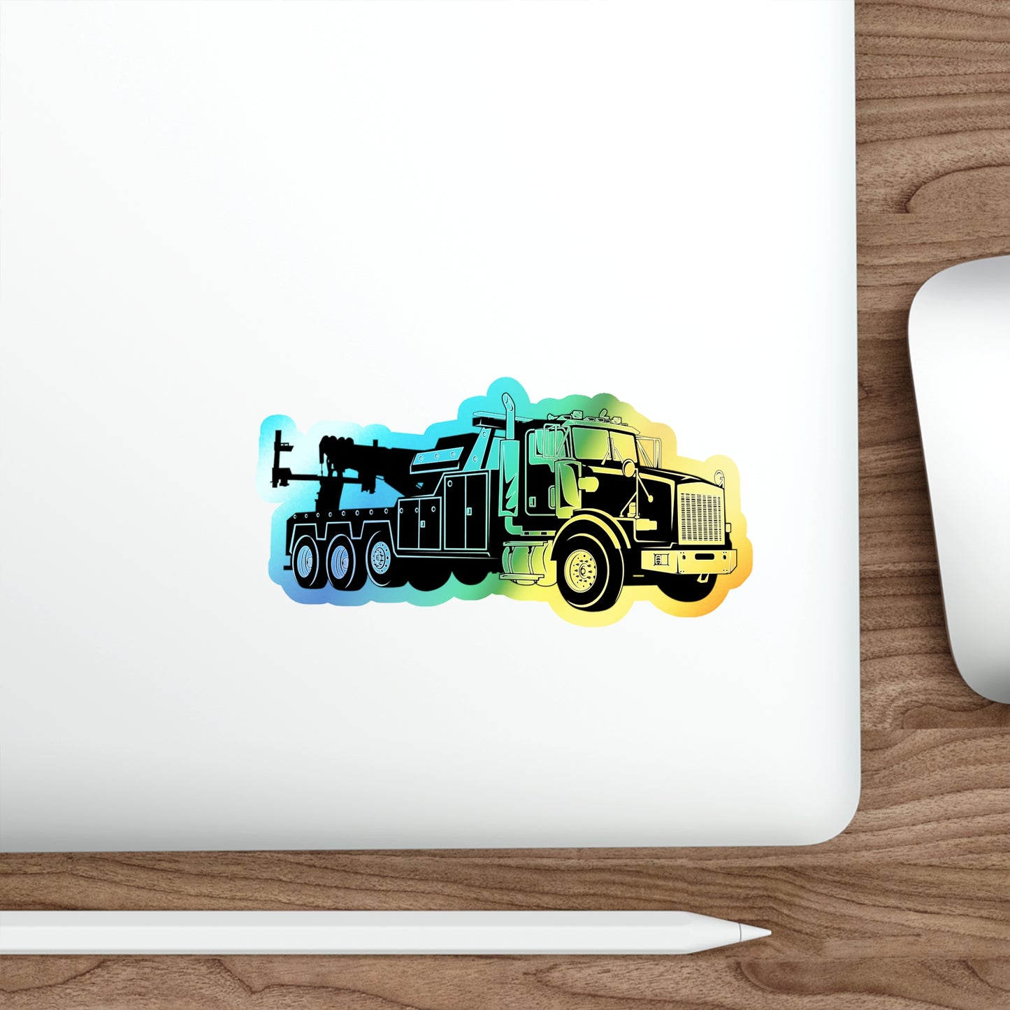 Heavy Tow Truck Holographic Sticker