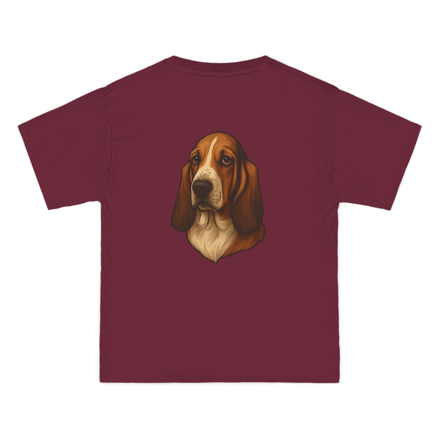 Basset Hound Head Men's Short-Sleeve Crewneck Tee