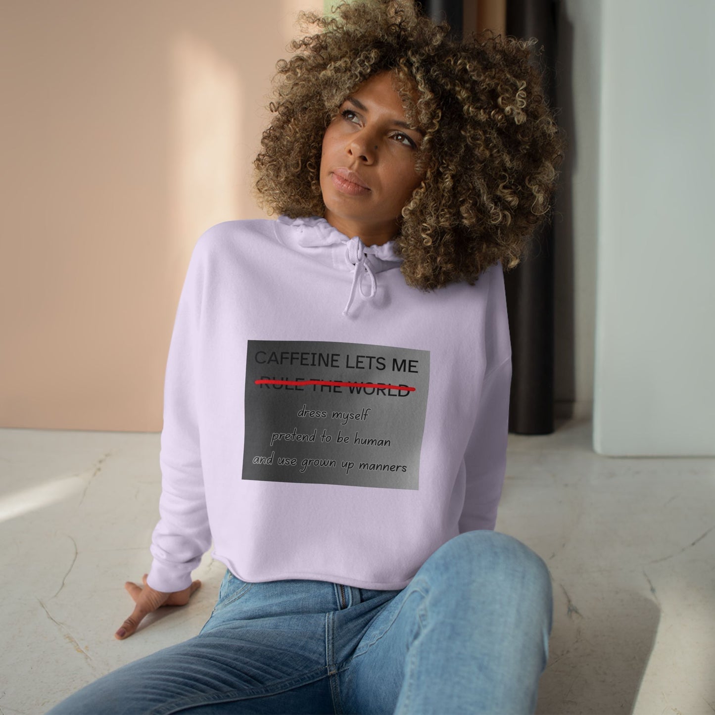 Caffeine Lets Me Women's Crop Hoodie