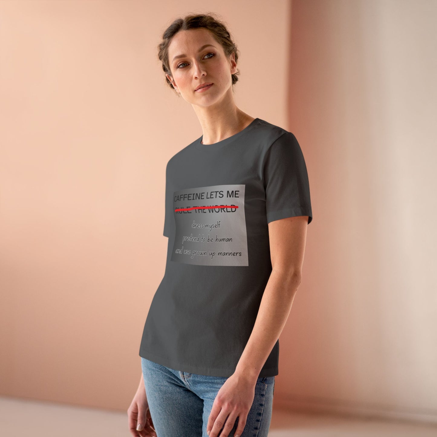 Caffeine Lets Me Women's Short Sleeve Crewneck Tee
