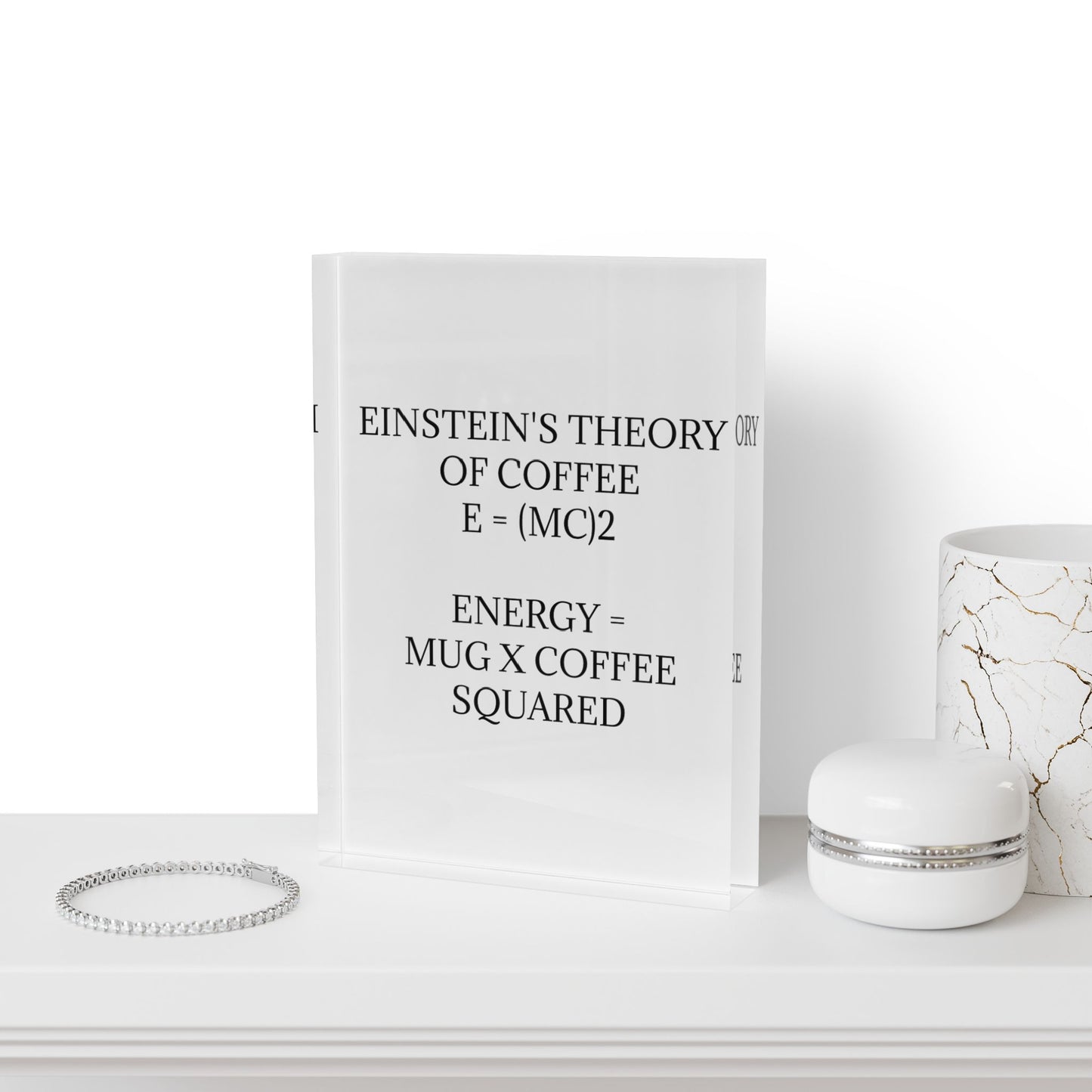 Einstein's Theory Of Coffee Acrylic Photo Block