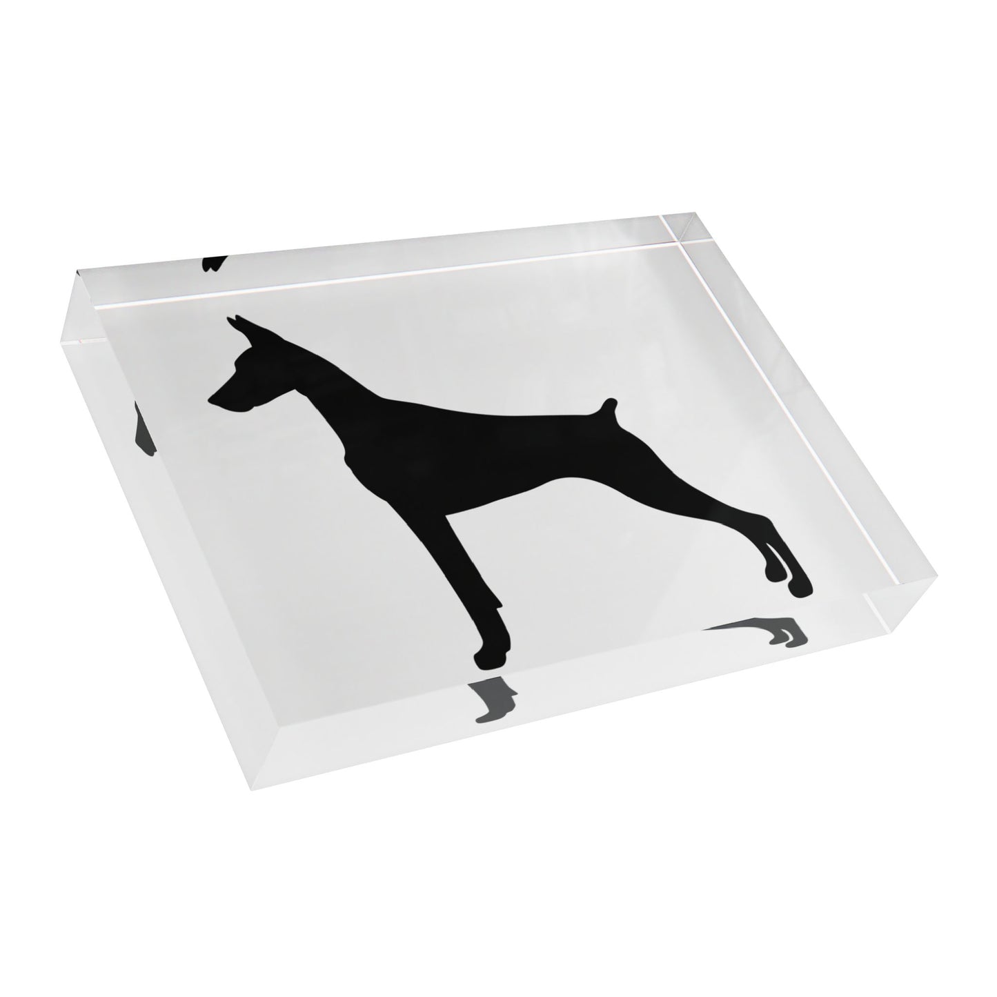 Doberman Silhouette Acrylic Photo Block