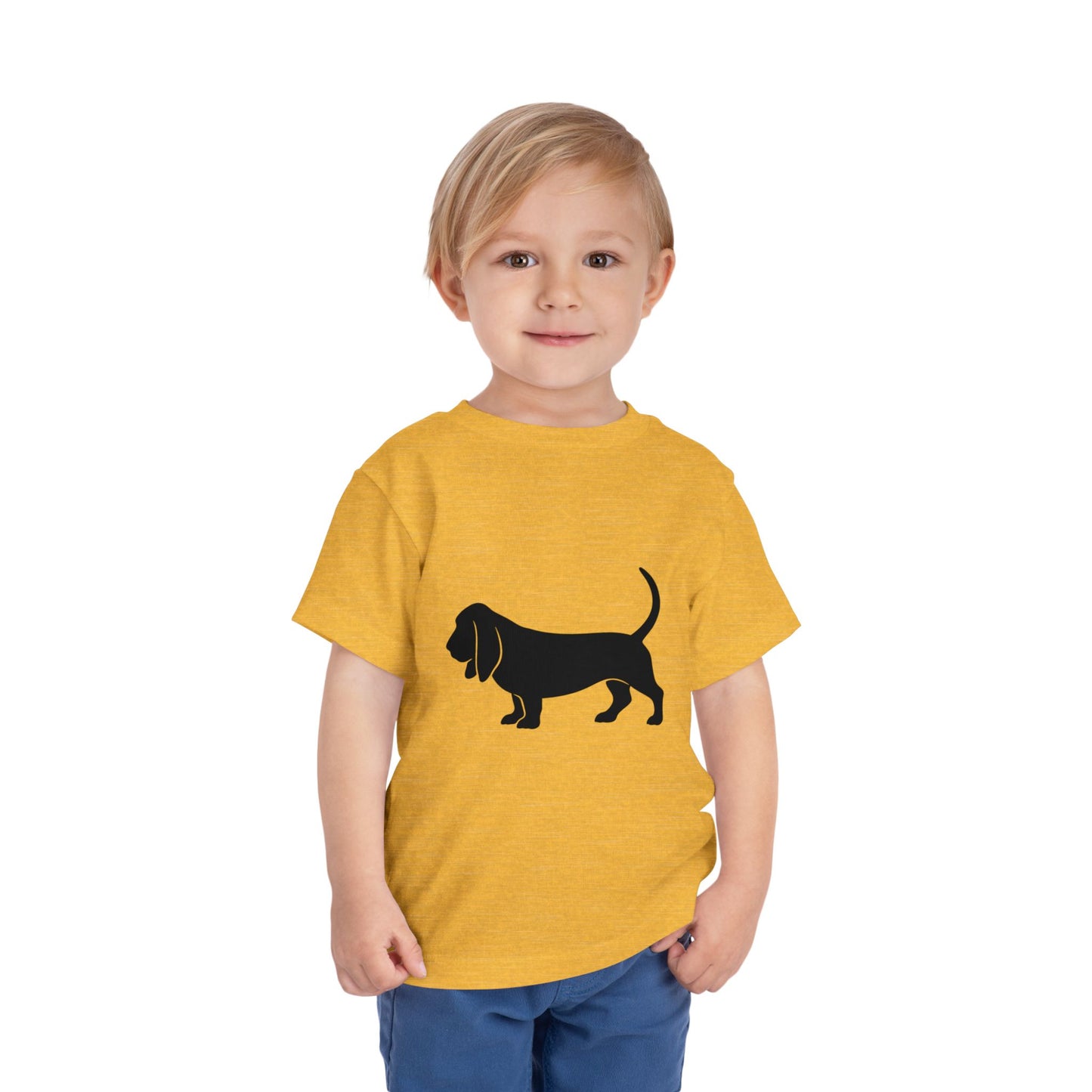 Basset Hound Silhouette Toddler Unisex Short Sleeve Crewneck Tee