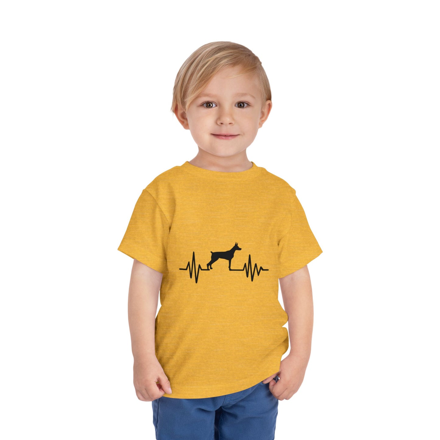 My Heart Beats For Dobermans Toddler Unisex Short Sleeve Crewneck Tee