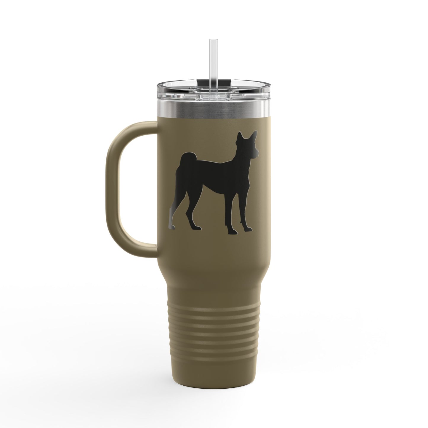 Basenji Silhouette Insulated Travel Mug