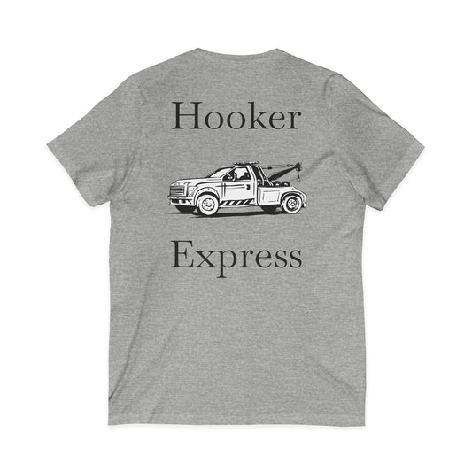 H**ker Express Wheel Lift Tow Truck Unisex Short Sleeve V-Neck Tee