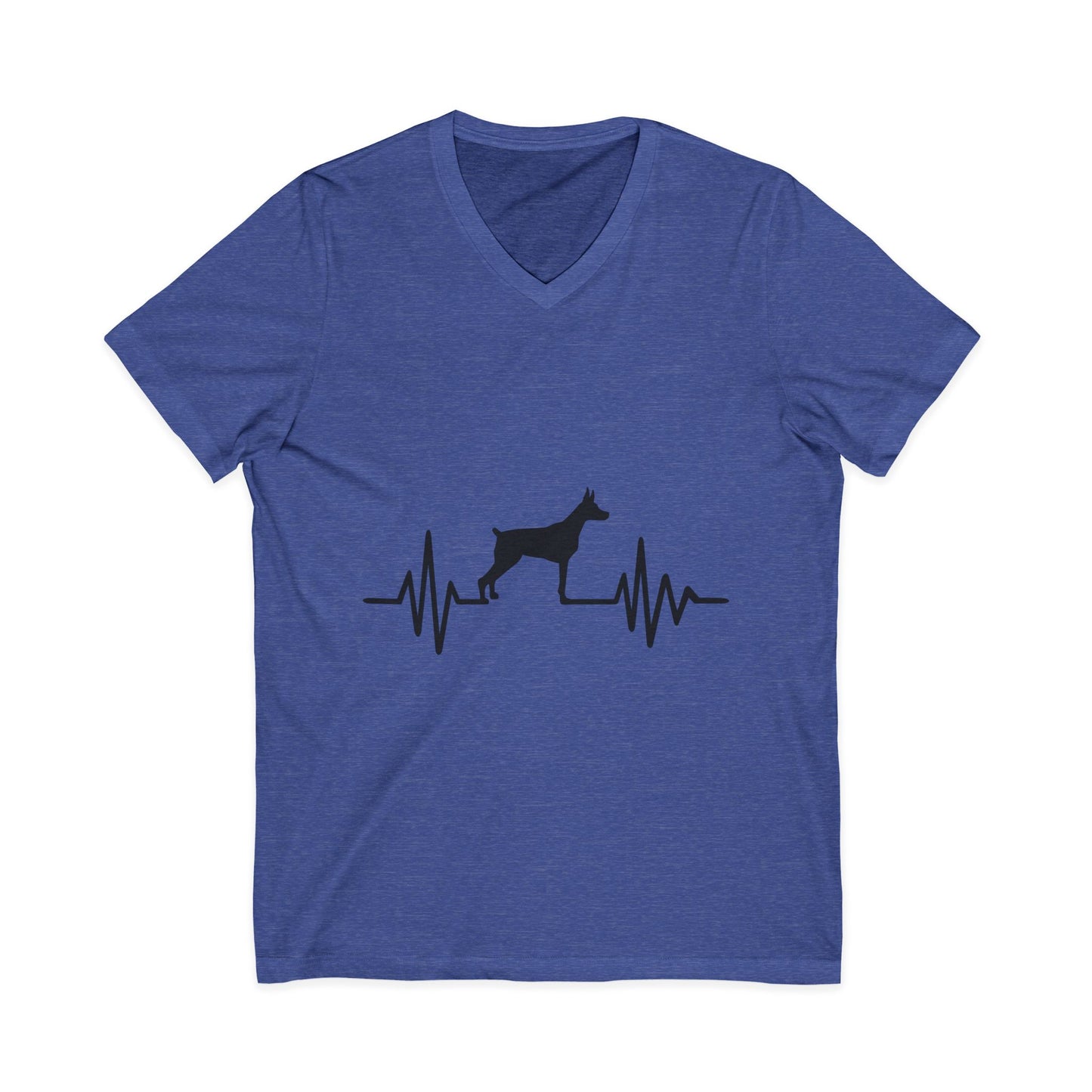My Heart Beats For Dobermans Unisex Short Sleeve V-Neck Tee