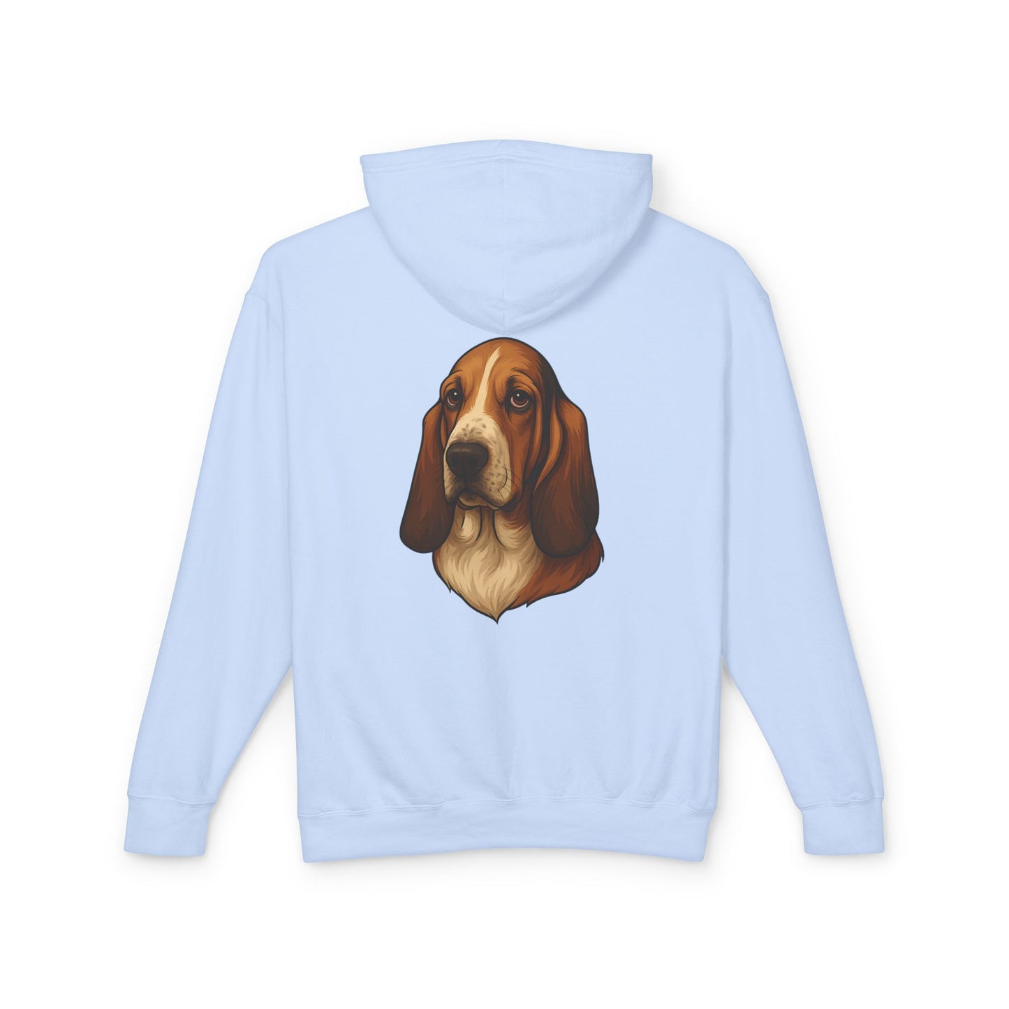 Basset Hound Head Unisex Lightweight Hoodie