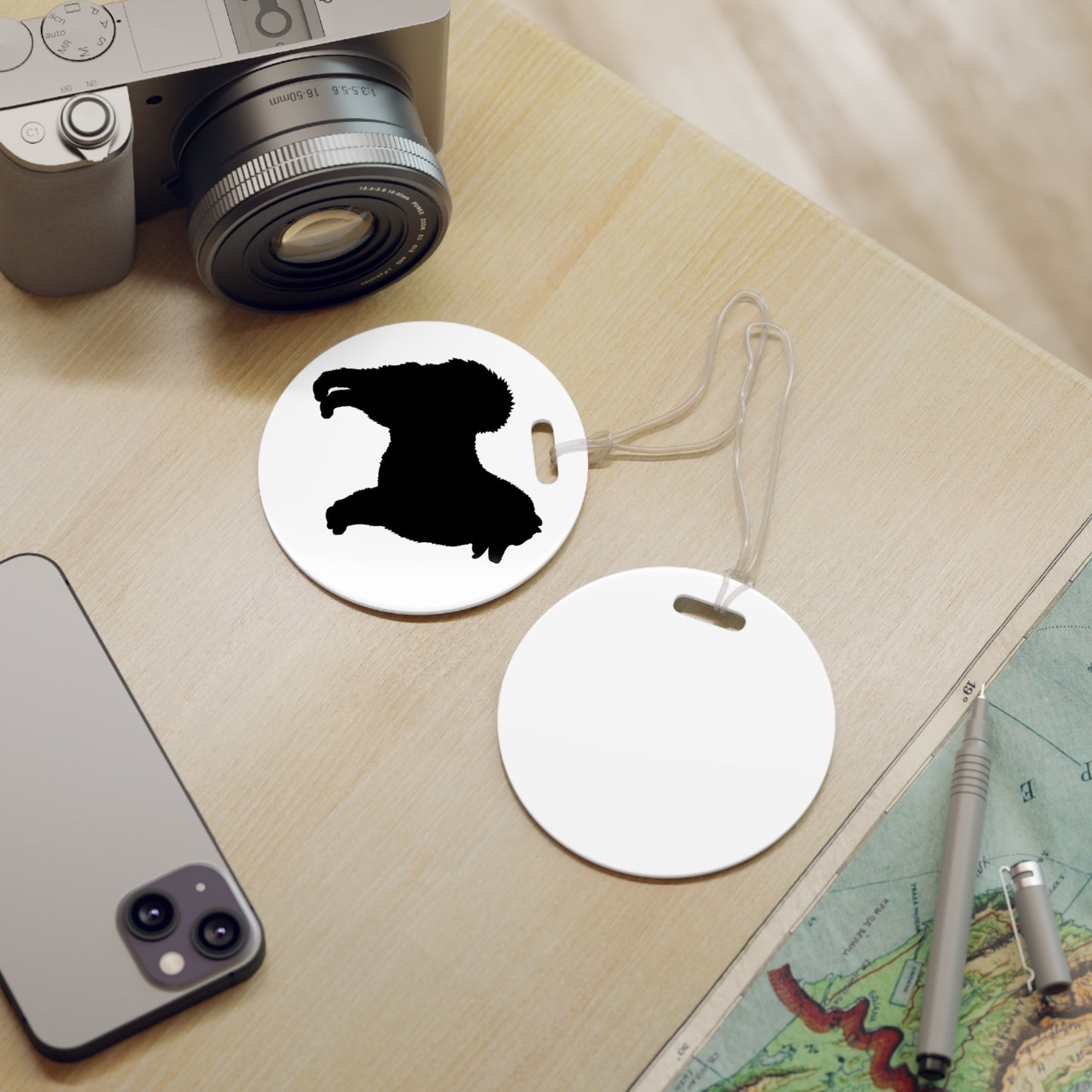 Samoyed Silhouette Luggage Tag