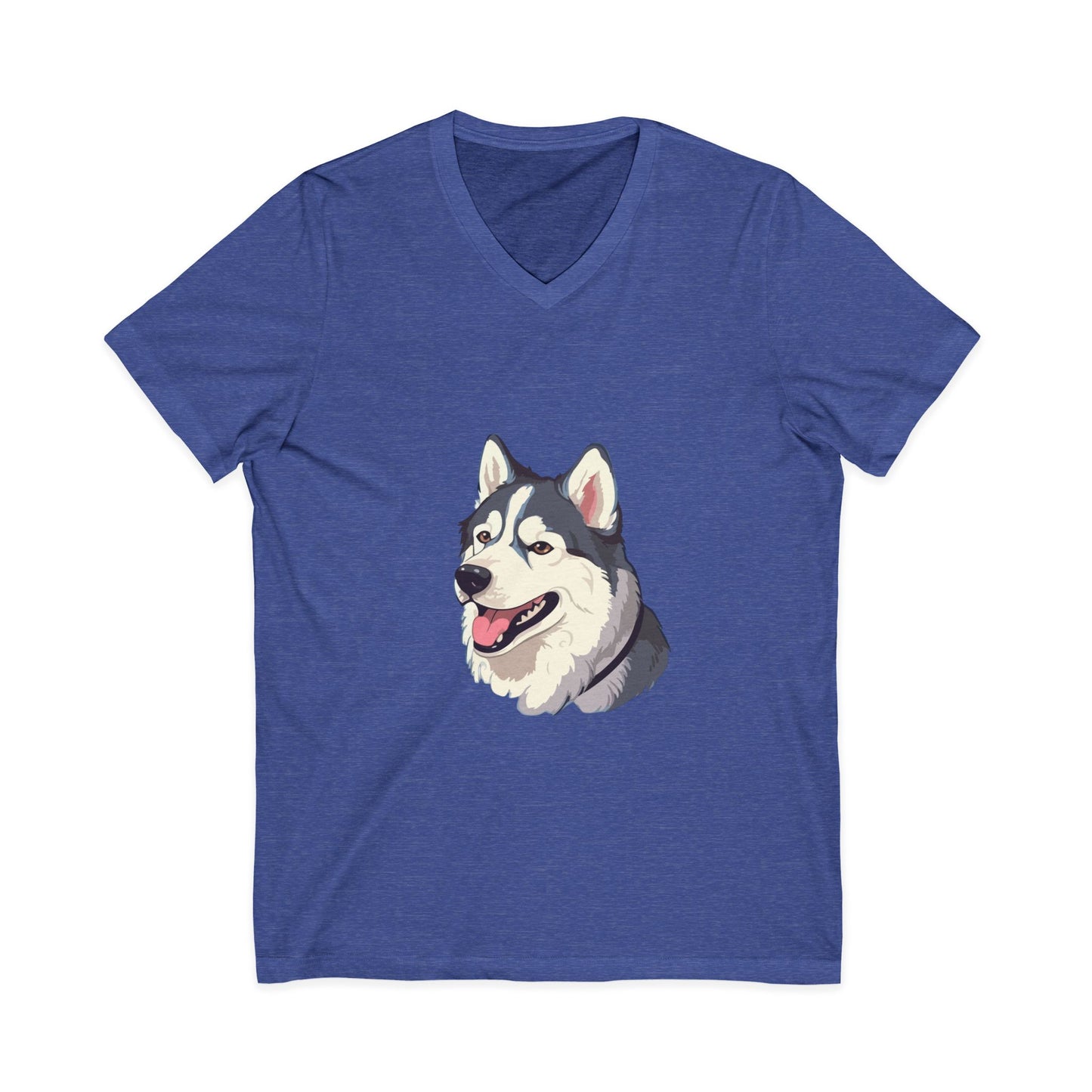 Malamute Head Unisex Short Sleeve V-Neck Tee