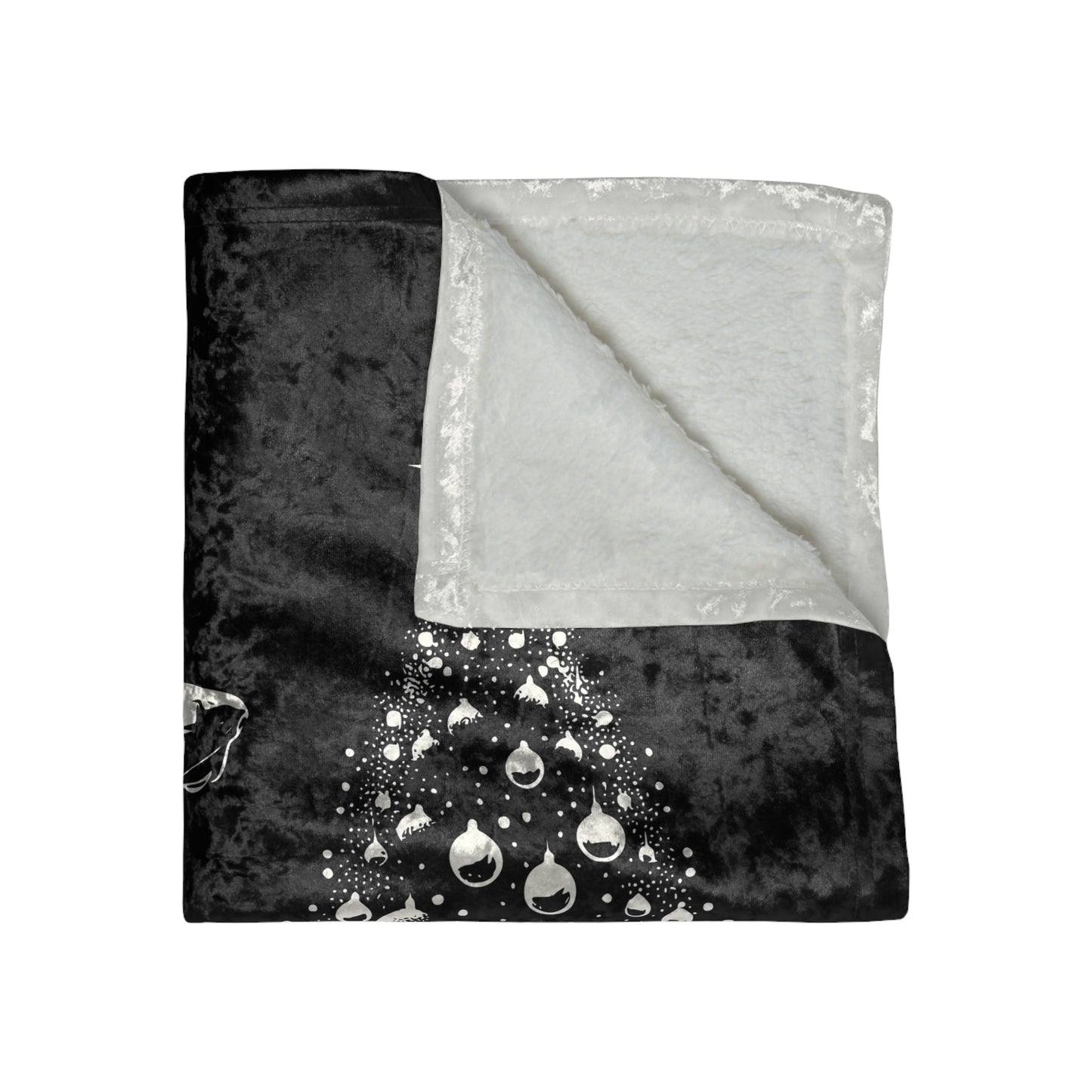 Doberman Christmas Tree Crushed Velvet Blanket