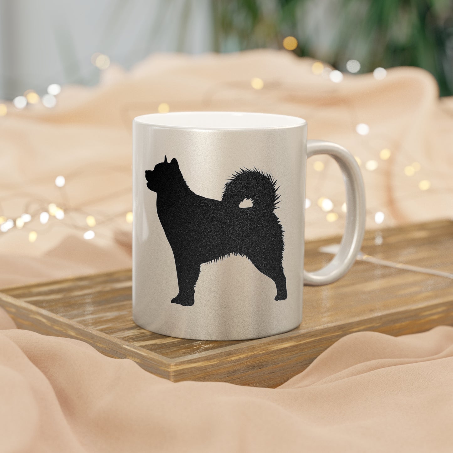 Malamute Silhouette Metallic Coffee Mug