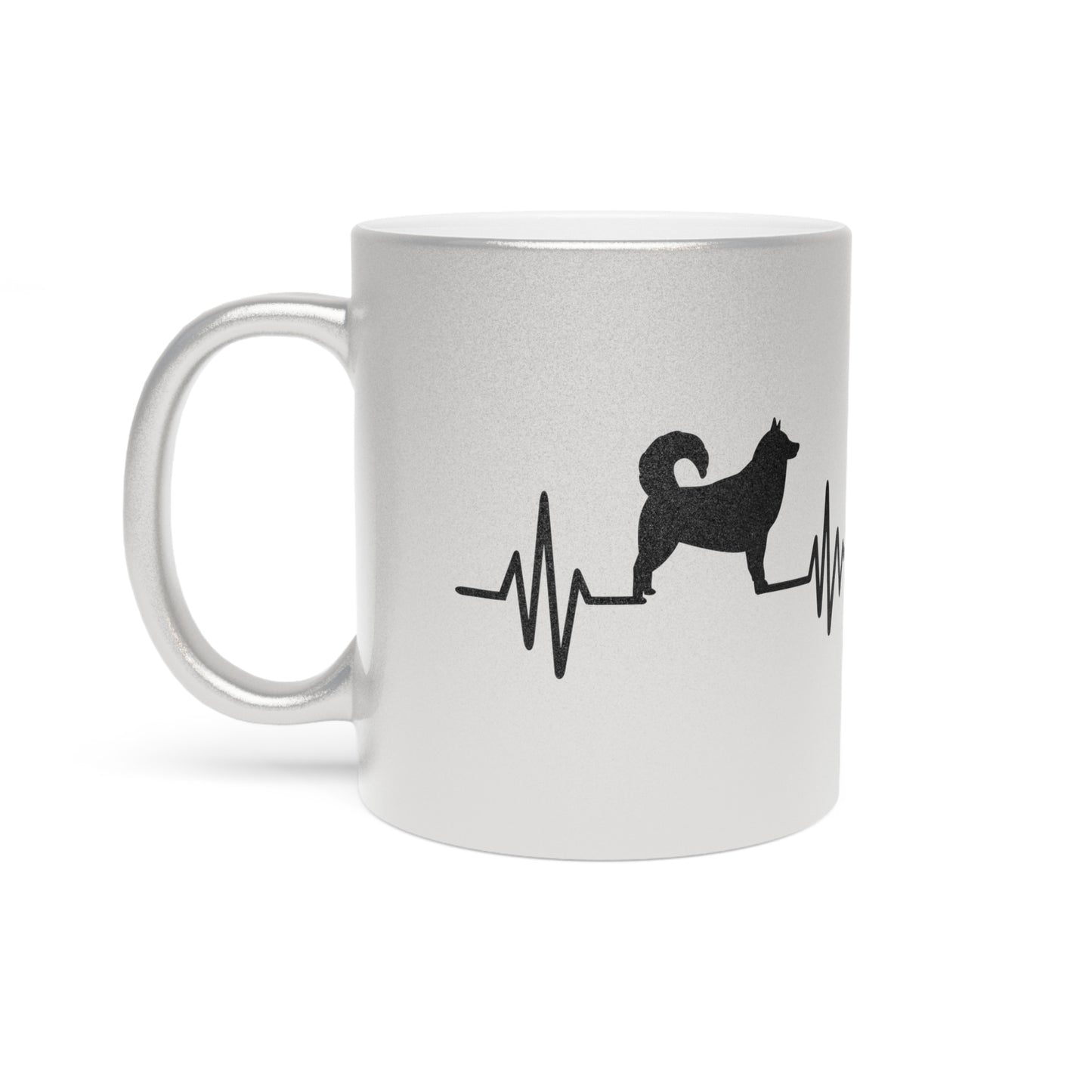 My Heart Beats For Malamutes Metallic Coffee Mug