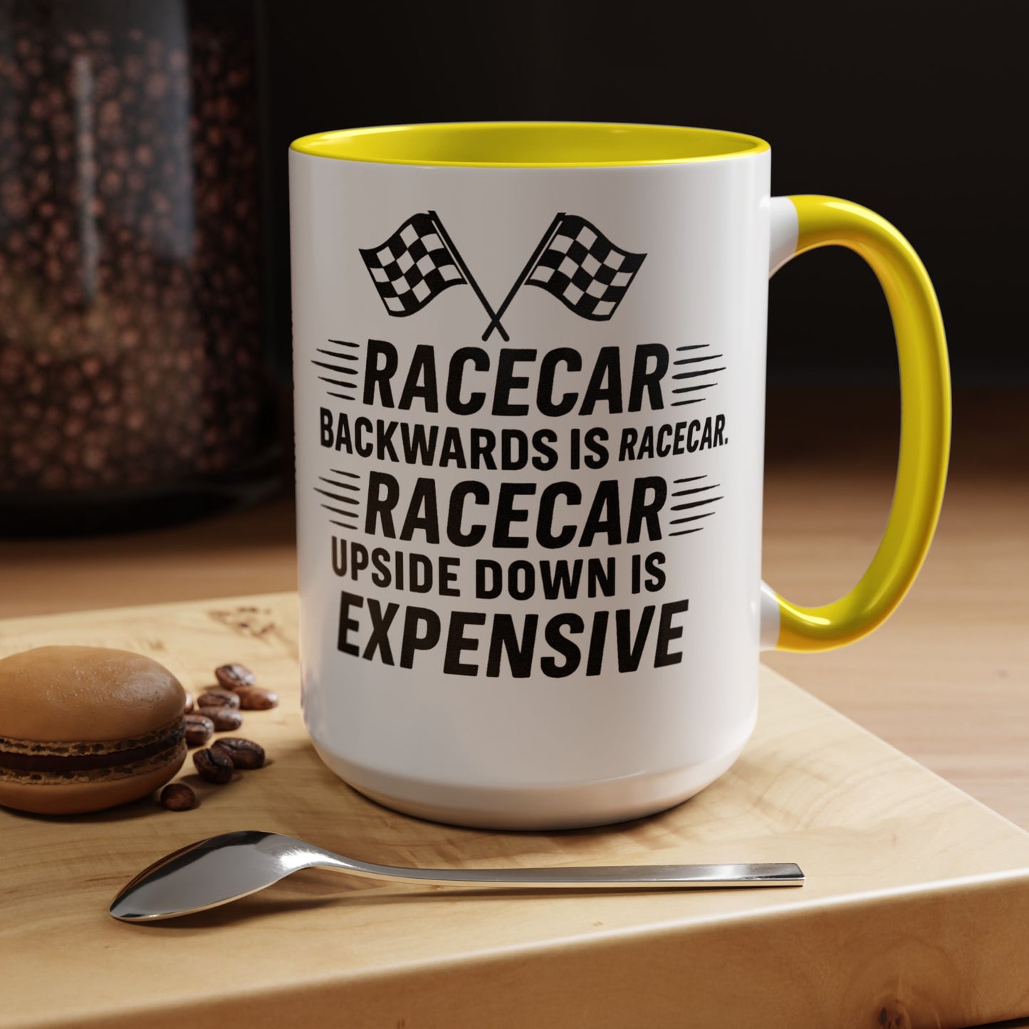 Racecar Backwards 2-Tone Coffee Mug