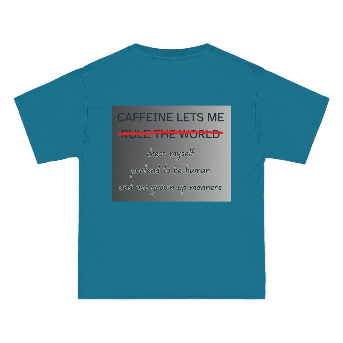 Caffeine Lets Me Men's Short-Sleeve Crewneck Tee