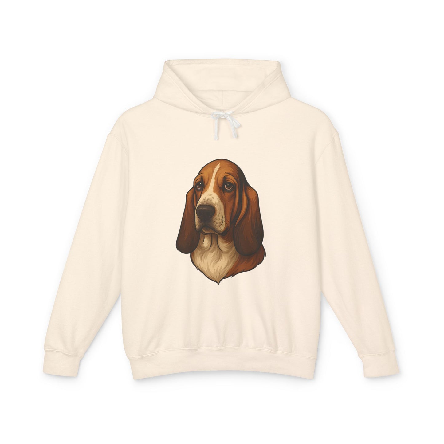 Basset Hound Head Unisex Lightweight Hoodie