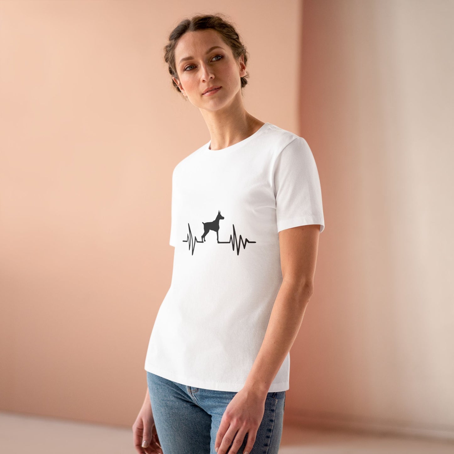 My Heart Beats For Dobermans Women's Short Sleeve Crewneck Tee