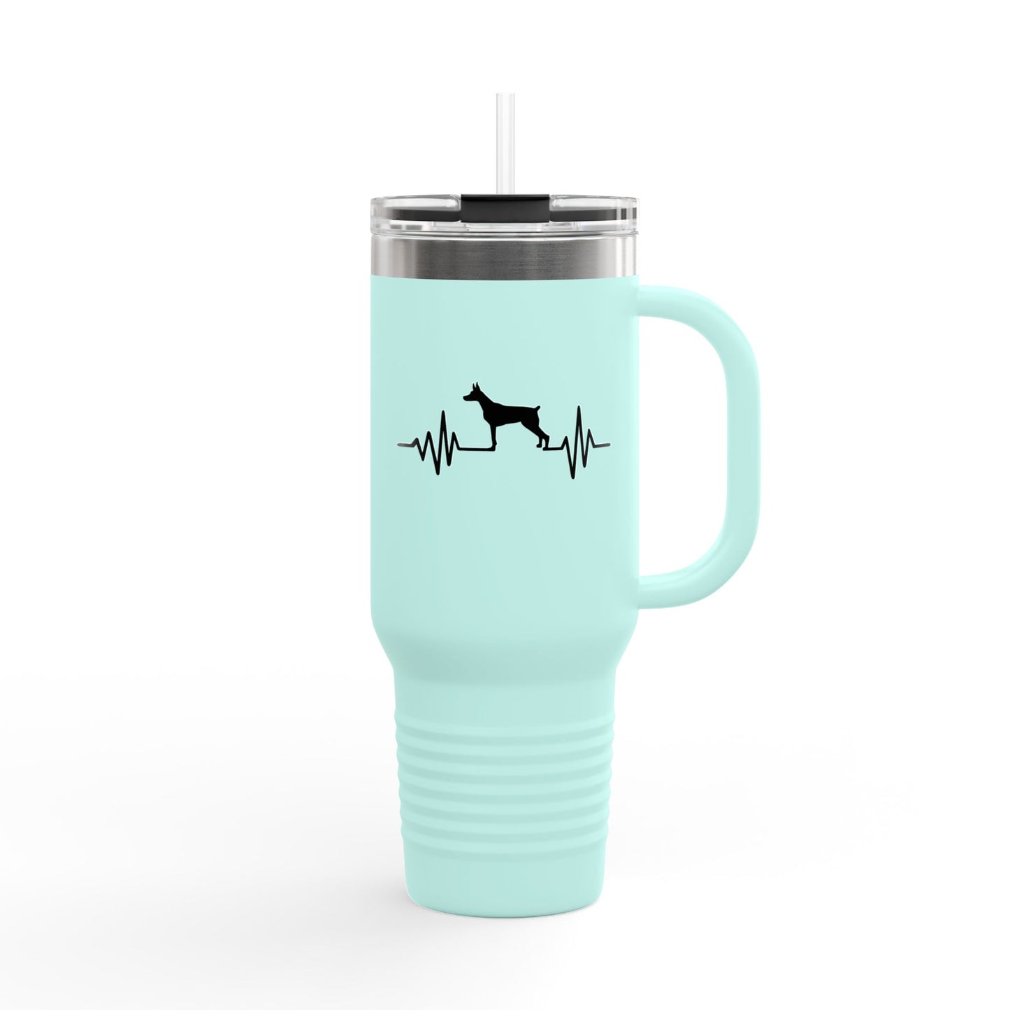 My Heart Beats For Dobermans Insulated Travel Mug