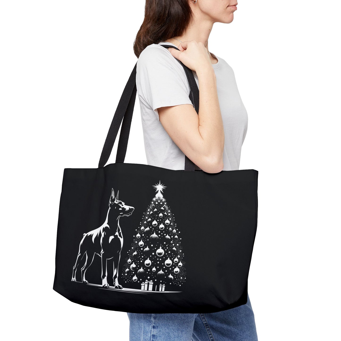 Doberman Christmas Tree Weekender Tote Bag