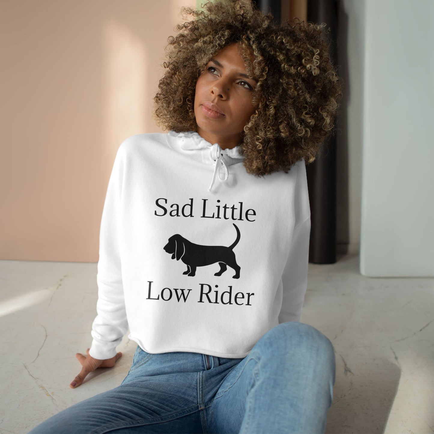Sad Little Low Rider Women's Crop Hoodie