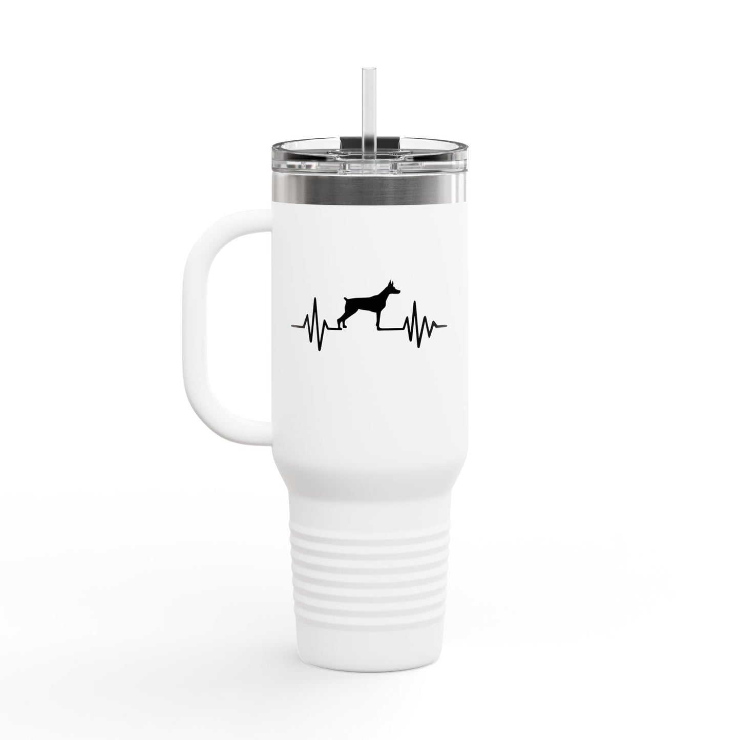 My Heart Beats For Dobermans Insulated Travel Mug