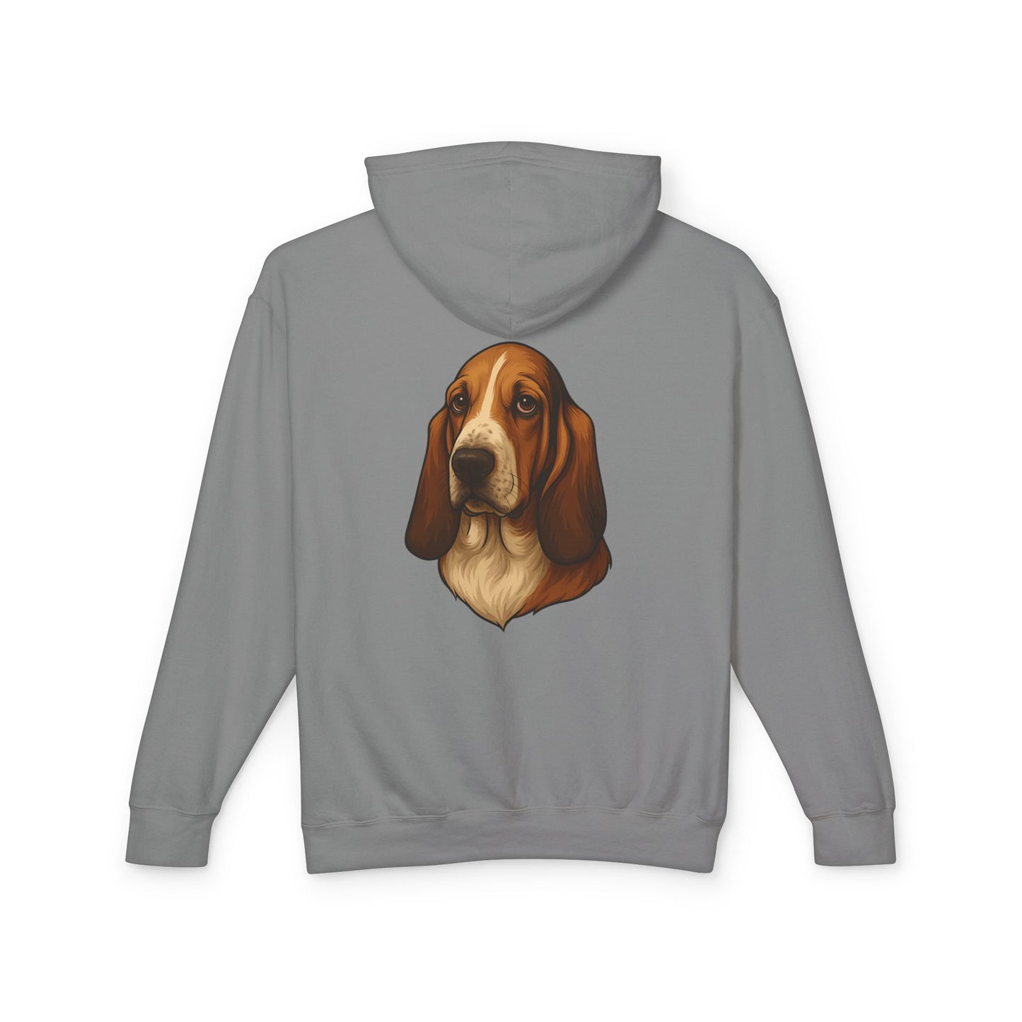 Basset Hound Head Unisex Lightweight Hoodie