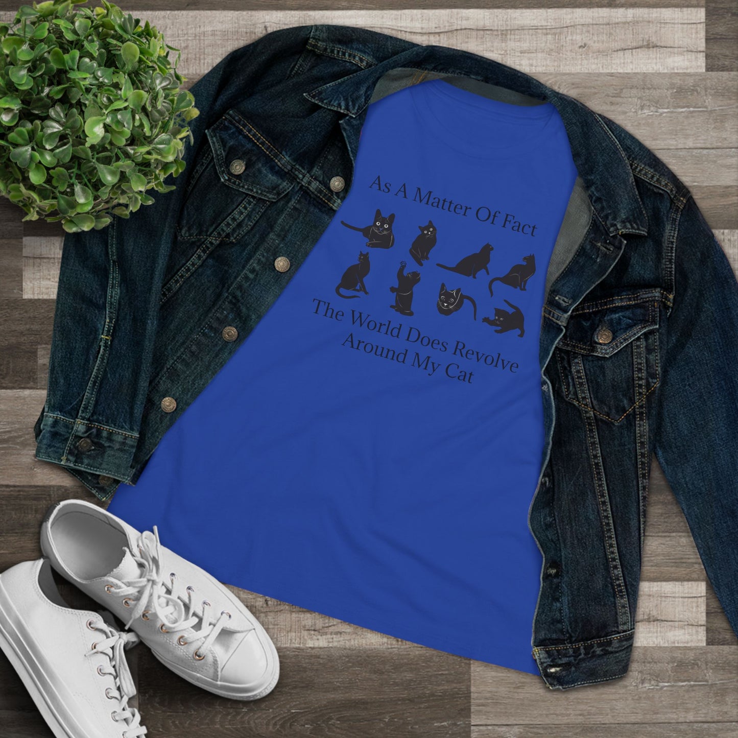 Matter Of Fact Cat Women's Short Sleeve Crewneck Tee
