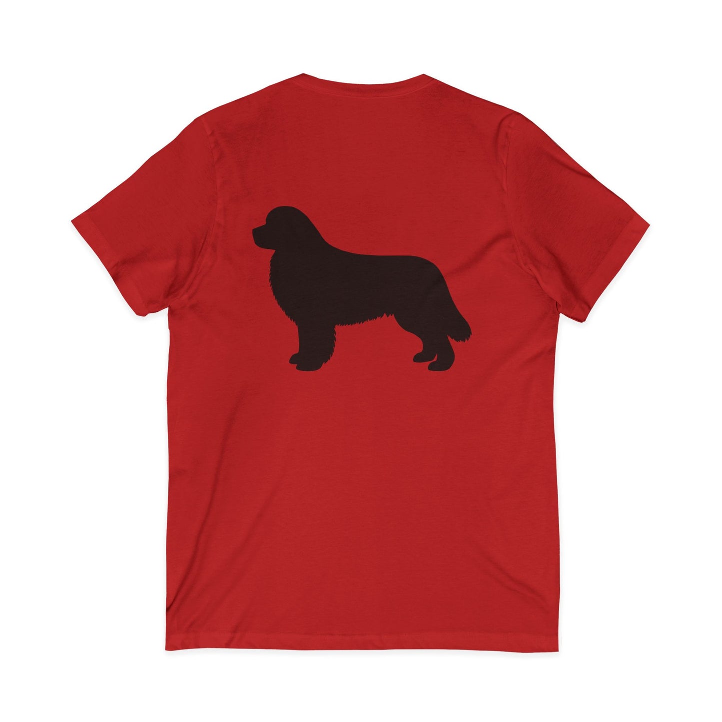 Newfie Silhouette Unisex Short Sleeve V-Neck Tee