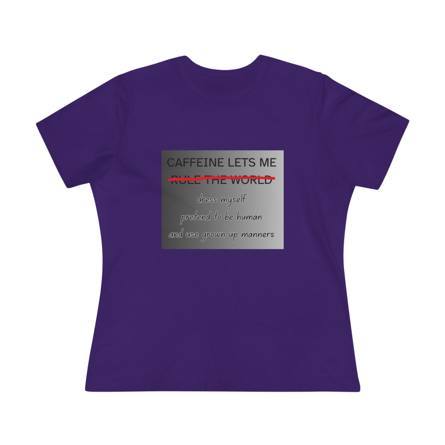 Caffeine Lets Me Women's Short Sleeve Crewneck Tee